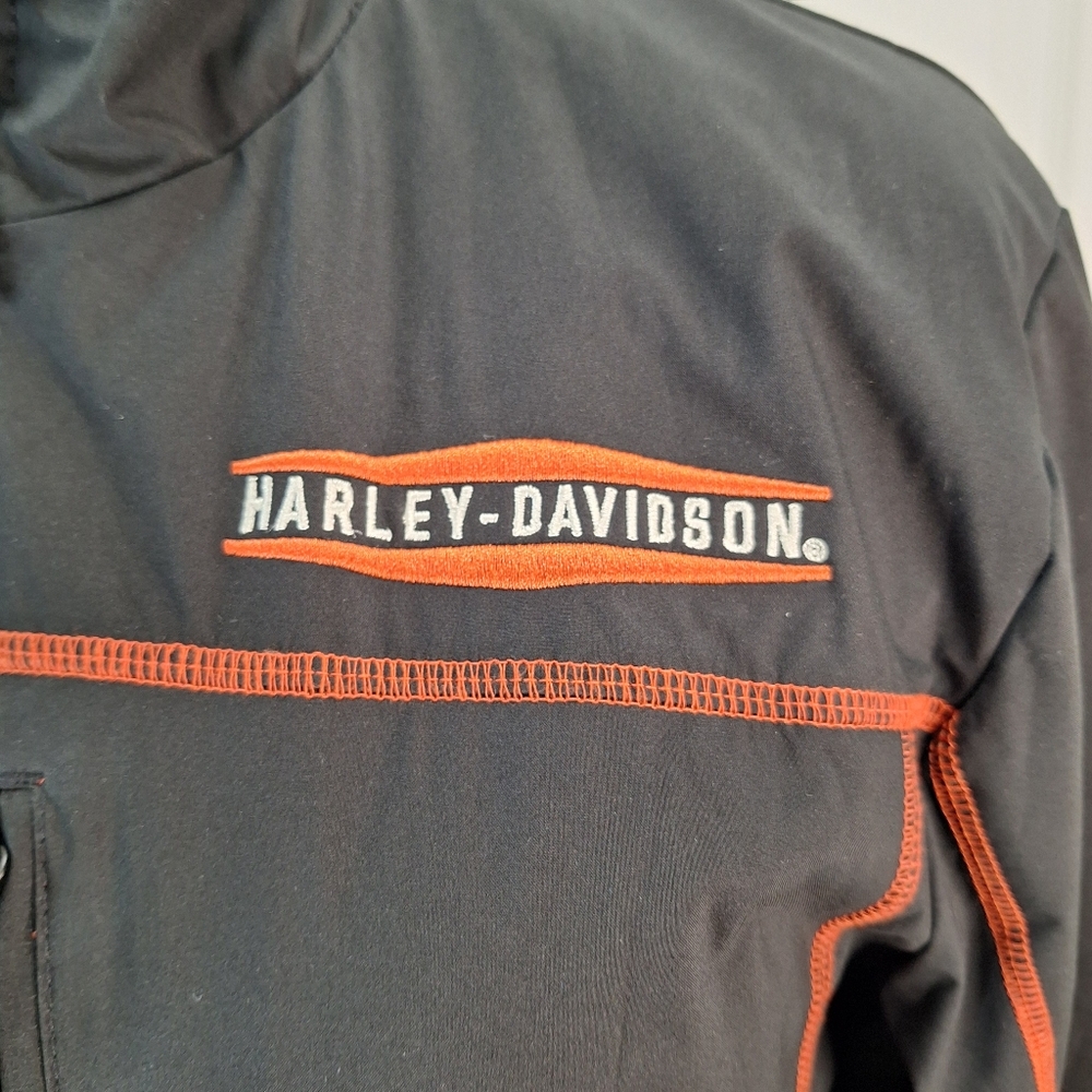 Harley-Davidson Men's Black Jacket with Orange Accents - Picture 4 of 11